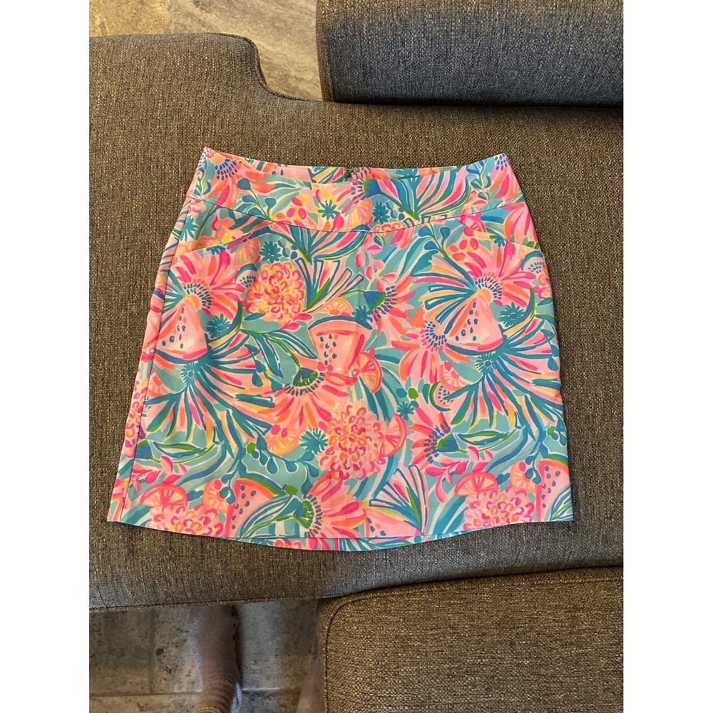 Lilly Pulitzer Pink and Blue Floral Mini Skirt